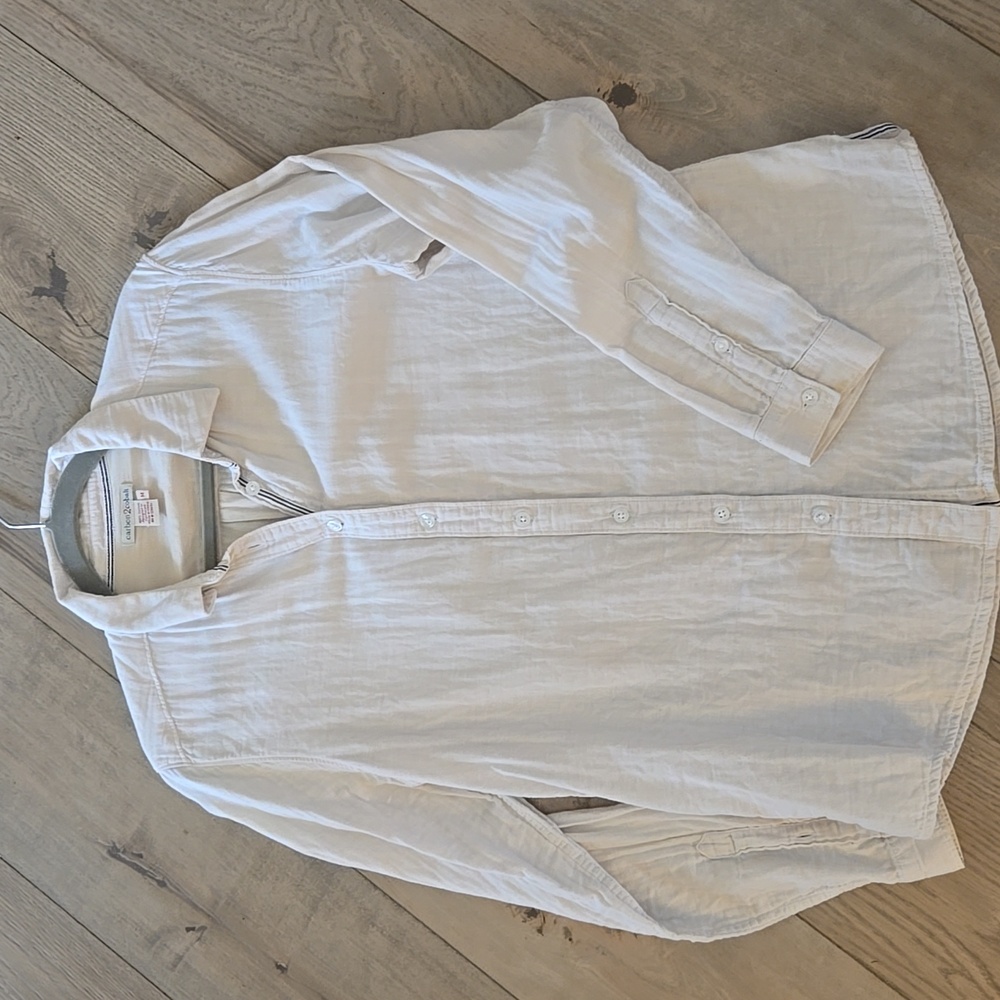 Womens Carbon 2 Cobalt Muslin Button Down Shirt Sz Med